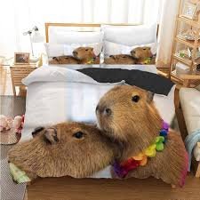 Dubbelt Påslakanset med Capybara - Mjukt och Vitt