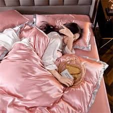 Silkeslent Bäddset i Satin för Queen Size